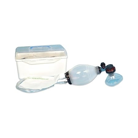 1 - Kit Rianimazione in valigetta Pallone Ambu con Maschera e Reservoir per Ventilazione Adulti