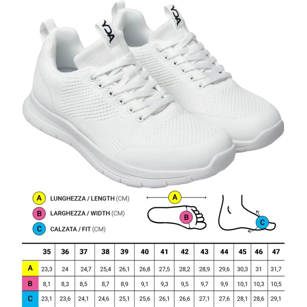 Scarpe ortopediche Sportive Optima Molliter YDA CODY TES Bianco Art. C1Y-CODY