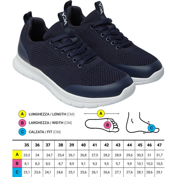 Scarpe ortopediche Sportive Optima Molliter YDA CODY TES BLUE NAVY Art. C1Y-CODY