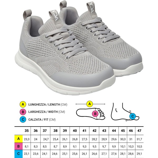 Scarpe ortopediche Sportive Optima Molliter YDA CODY TES GRIGIO LUREX Art. C1D-CODY