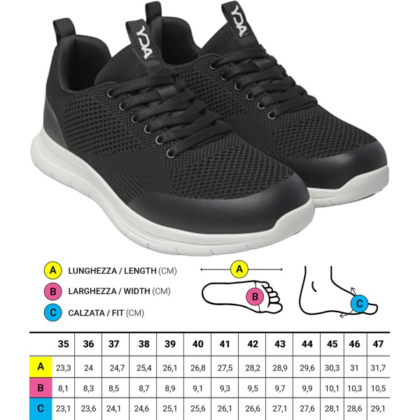 Scarpe ortopediche Sportive Optima Molliter YDA CODY TES NERO Art. C1Y-CODY