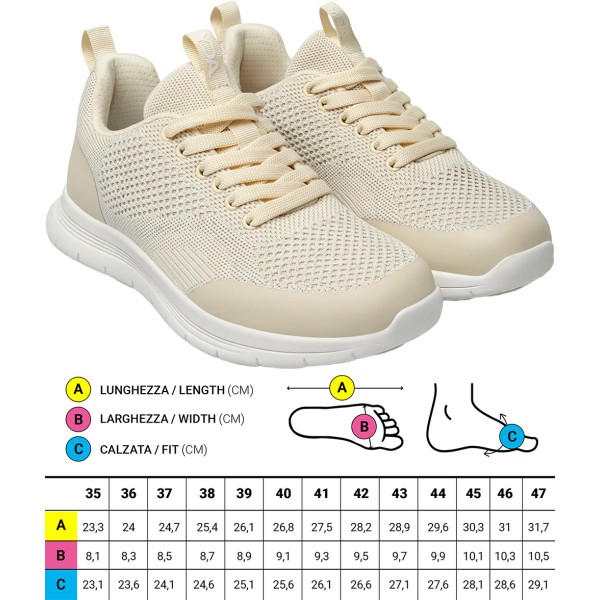 Scarpe ortopediche Sportive Optima Molliter YDA CODY TES TOTAL BEIGE LUREX Art. C1D-CODY