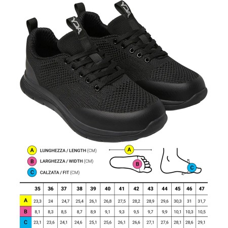 1 - Scarpe ortopediche Sportive Optima Molliter YDA CODY TES TOTAL BLACK LUREX  Art. C1D-CODY