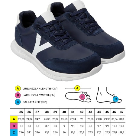 1 - Scarpe ortopediche Sportive Optima Molliter YDA MAS Spring System BLU NOTTE/BIANCO Art. CPY-MAS CR/TES