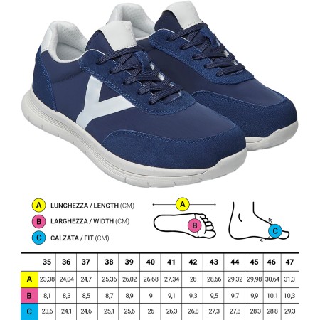 1 - Scarpe ortopediche Sportive Optima Molliter YDA MAS Spring System OCEANO/BIANCO Art. CPY-MAS CR/TES
