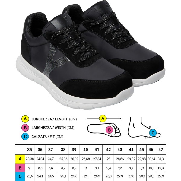 Scarpe ortopediche Sportive Optima Molliter YDA MAS Spring System BLACK GLITTER Art. CPD-MAS CR/TES