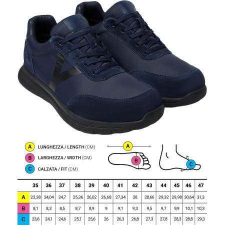 1 - Scarpe ortopediche Sportive Optima Molliter YDA MAS Spring System BLU NOTTE/NERO Art. CPY-MAS CB