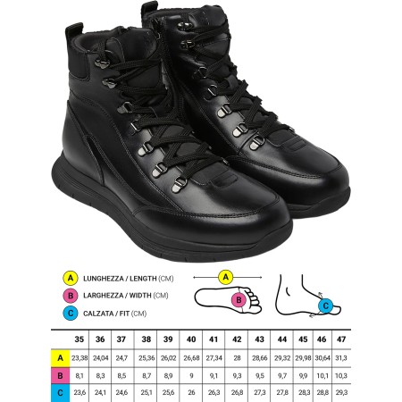 1 - Scarpe ortopediche Sportive Optima Molliter YDA DYLAN Spring System Nero Art. CPY-DYLAN