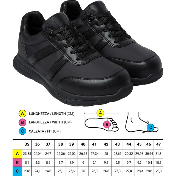 Scarpe ortopediche Sportive Optima Molliter YDA KURT Spring System NERO Art. CPY-KURT VIT/TES