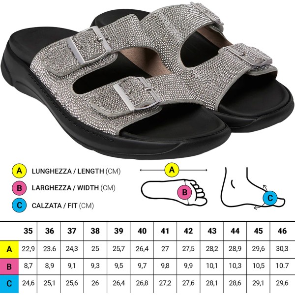 Ciabatte ortopediche con suola semirigida Optima Molliter YDA LINK SILVER Art. C1D-LINK TES