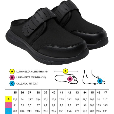 1 - Scarpe ortopediche Sabot Optima Molliter YDA SAND CB Nera Art. C1Y-SAND