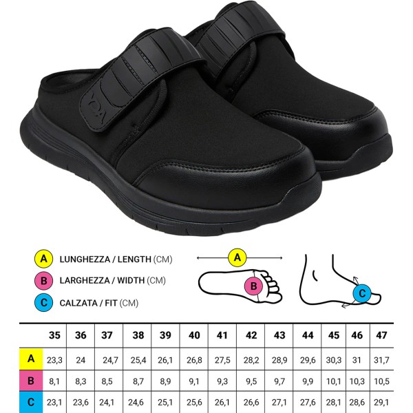 Scarpe ortopediche Sabot Optima Molliter YDA SAND CB Nera Art. C1Y-SAND