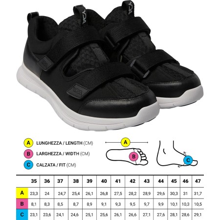 1 - Scarpe ortopediche Sportive Optima Molliter YDA BAY Spring System Nero Art. C1Y-BAY