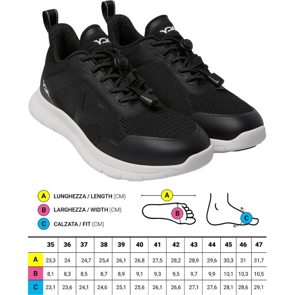 Scarpe ortopediche Sportive Optima Molliter YDA FRESH BLACK Art. C1Y-FRESH