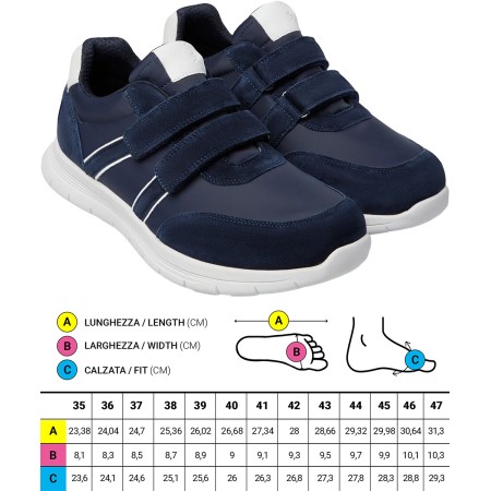 1 - Scarpe ortopediche Sportive Optima Molliter YDA YUMA Spring System BLU NOTTE Art. CPY-YUMA CR/TES