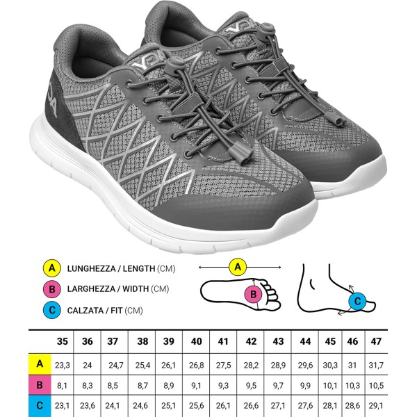 Prime Scarpe ortopediche Sportive RESTYLED Optima Molliter YDA Calzata Normale Grigio Art. C1Y-YDAW15