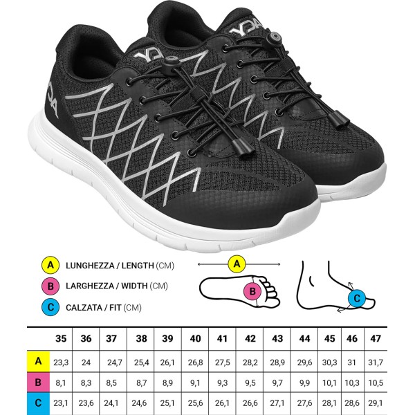 Prime Scarpe ortopediche Sportive RESTYLED Optima Molliter YDA Calzata Normale Nero Art. C1Y-YDAW15