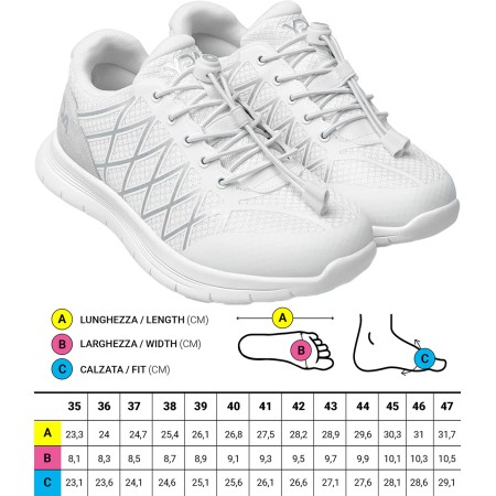 1 - Scarpe ortopediche Sportive Optima Molliter YDA Spring System Bianco Art. C1Y-YDAW15 BLOCK --