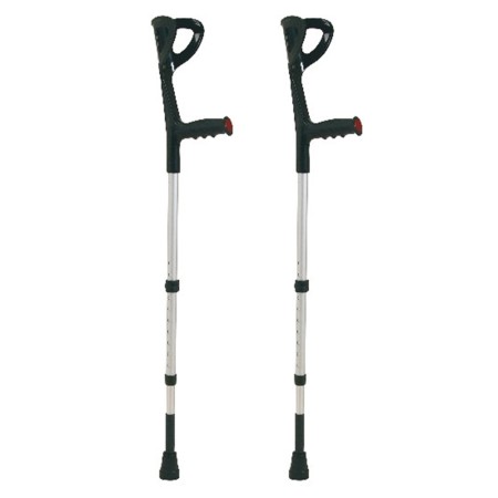 1 - Stampelle Ortopediche Regolabili Con Ammortizzatore, in Alluminio Anodizzato