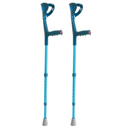 1 - Stampelle Ortopediche Regolabili per Adulti, in Alluminio Anodizzato, Supporto Avambraccio Colore BLU