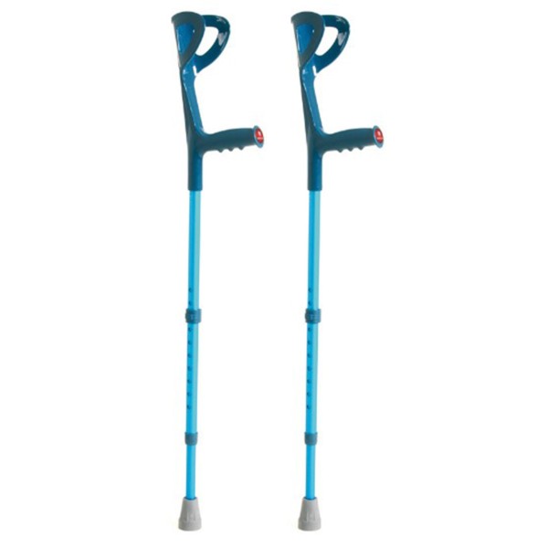 Stampelle Ortopediche BLU Regolabili per Adulti, in Alluminio Anodizzato, Supporto Avambraccio