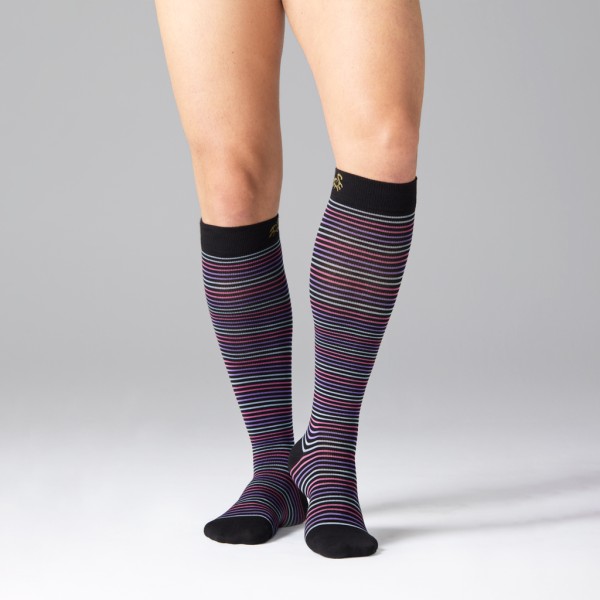 Solidea Gambaletti STRIPE GAME ATLAS, Colore NERO, Calze a compressione graduata 15/21 mmHg Art. 0631A0