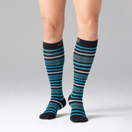 1 - Solidea Gambaletti STRIPE GAME PEGASO, Colore NERO, Calze a compressione graduata 15/21 mmHg Art. 0636A0