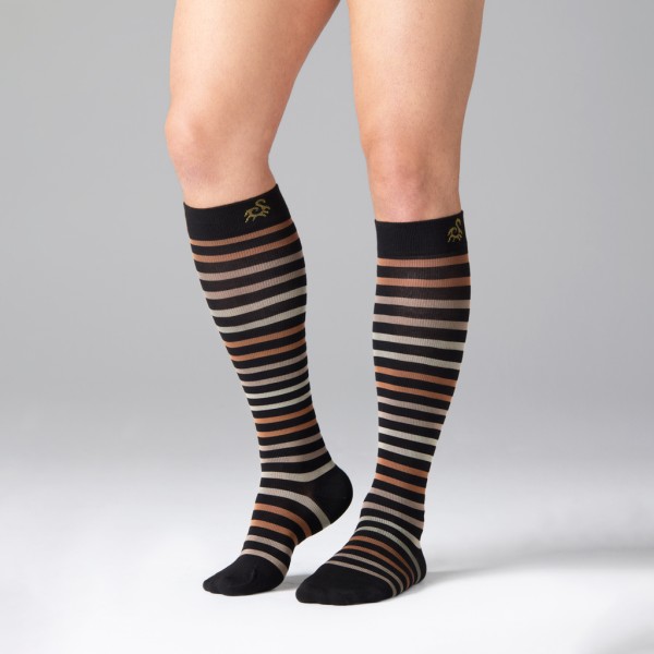 Solidea Gambaletti STRIPE GAME PERSEO, Colore NERO, Calze a compressione graduata 15/21 mmHg Art. 0632A0