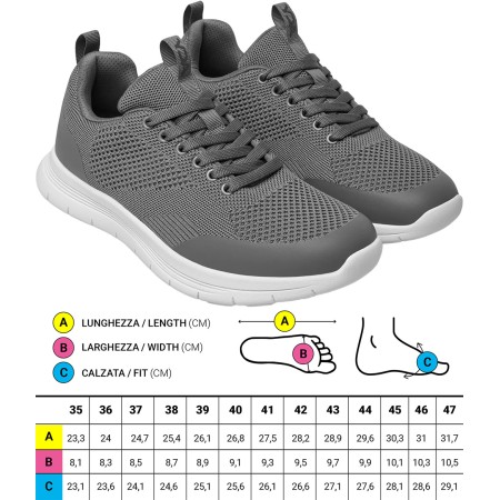 1 - Scarpe ortopediche Sportive Optima Molliter YDA CODY TES DARK GREY Art. C1Y-CODY