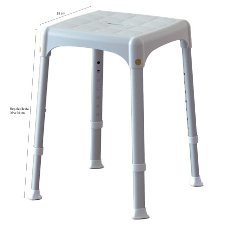 1 - Sgabello per Doccia per disabili e Anziani regolabile in altezza Made in Italy --