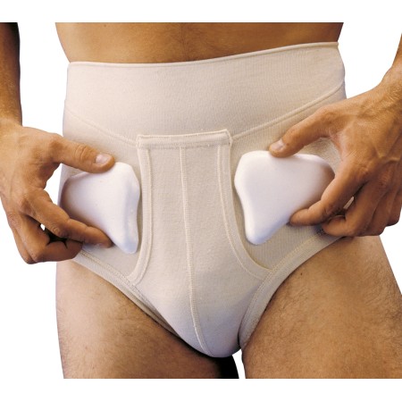 1 - BERNINA DERBY Slip Ortopedico Monoestensivi - Cotone - Maschili Art. 65134/P Slip erniario con peloteote Colore BEIGE