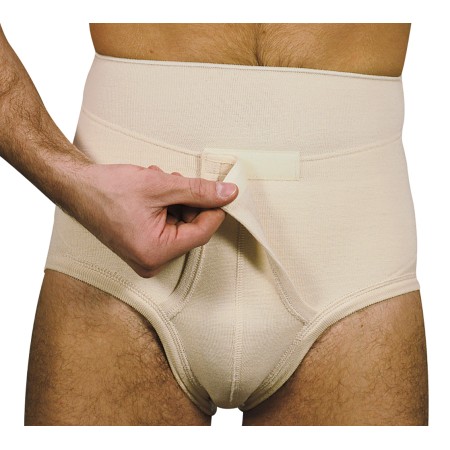 1 - BERNINA DERBY Slip Ortopedico Monoestensivi - Cotone - Maschili Art. 65135 Slip erniario con apertura velcro senza pelote Co