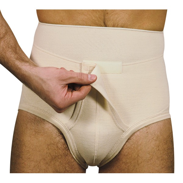 BERNINA DERBY Art. 65135 Slip BEIGE erniario con apertura velcro senza pelote Slip Ortopedico Monoestensivi  Cotone Maschili