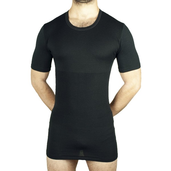 BERNINA FORM Maglieria tubolare NERA elasticizzata con cintura Art. 1005 Mezza manica UOMO