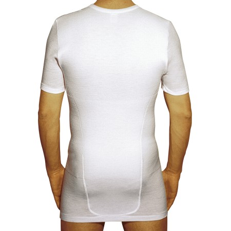 1 - BERNINA FORM Maglieria tubolare elasticizzata con cintura Art. 1005 S/D Mezza manica Schiena Doppia UOMO Colore BIANCO