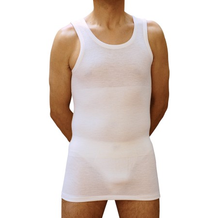 1 - BERNINA FORM Maglieria tubolare elasticizzata con cintura Art. 1008 Canotta UOMO Colore BIANCO