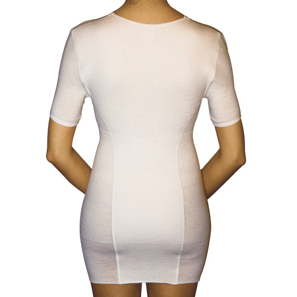 BERNINA FORM Maglieria tubolare BIANCA elasticizzata con cintura Art. 3020 S/D  Mezza manica Schiena Doppia DONNA