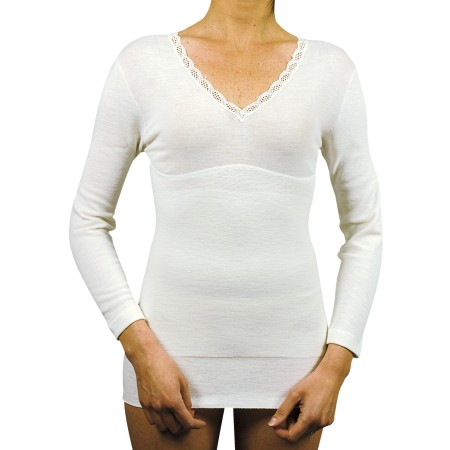 1 - BERNINA FORM Maglieria tubolare elasticizzata con cintura Art. 3030 Manica lunga DONNA Colore BIANCO