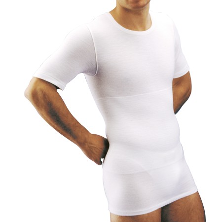 1 - BERNINA FORM Maglieria tubolare elasticizzata con cintura Art. 1005 Mezza manica UOMO Colore BIANCO