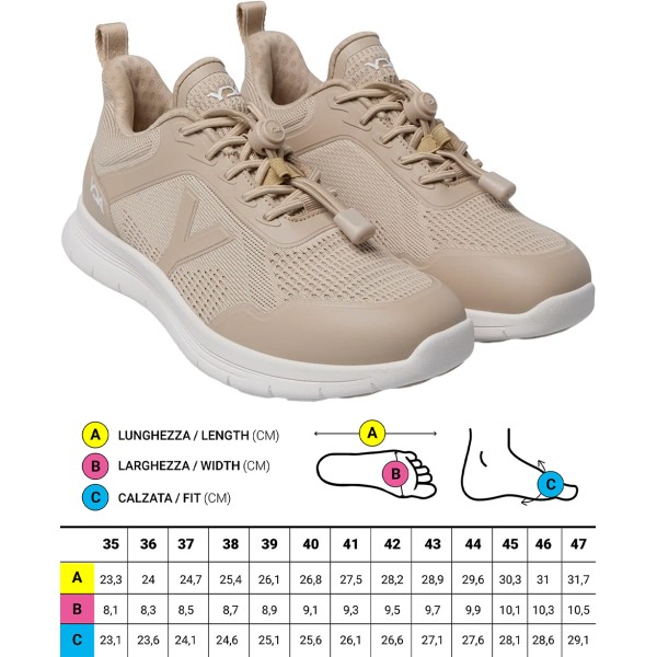 Prime Scarpe ortopediche Sportive Optima Molliter YDA FRESH BEIGE Art. C1Y-FRESH