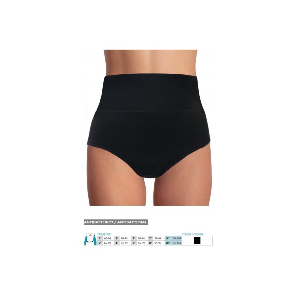 Orione Safte Mutande Contenitive Donna, Slip Elastico Contenitivo Chiuso, Nero, Art. 332, Post-Operatorio e Post-Parto