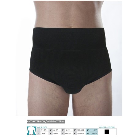 1 - Orione Safte Slip Contenitivo Uomo, Nero, Art. 337, Supporto Addominale Post-Operatorio