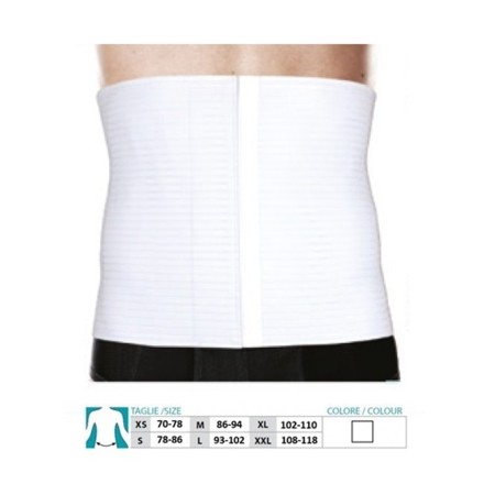 1 - Orione Fascia Post-Operatoria in Tessuto Autogrippante, Bianco, Altezza 26 cm, Taglie XS-XXL