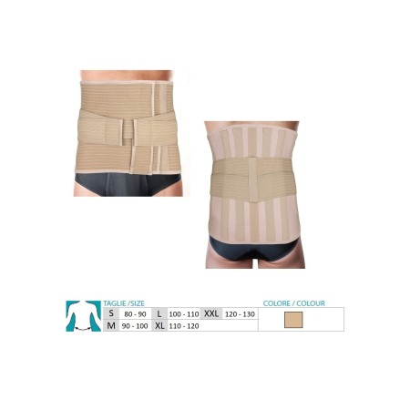 1 - ORIONE Corsetto Semirigido Beige, con 6 Stecche Posteriori, Tiranti Lombosacrali Rimovibili, Chiusura Anteriore Autogrippant