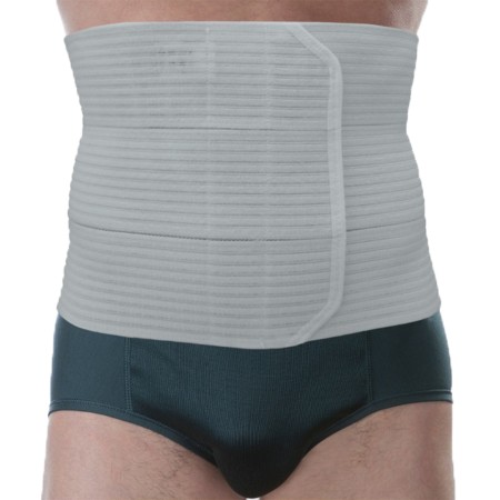 1 - Orione Fascia Post-Operatoria regolabile in tessuto millerighe autogrippante, Bianco, Altezza 28, Lunghezza 130 cm, Taglia U