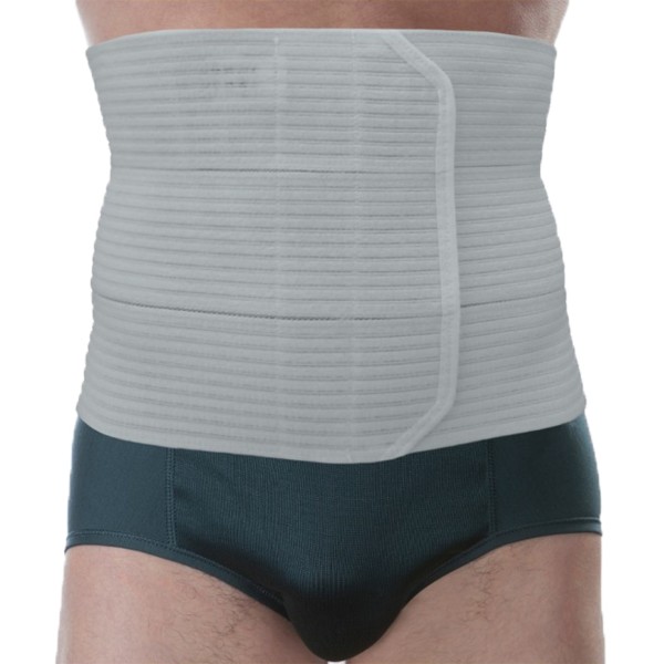 Orione Fascia Post-Operatoria regolabile in tessuto millerighe autogrippante, Bianco, Altezza 28, Lunghezza 130 cm, Taglia Unica