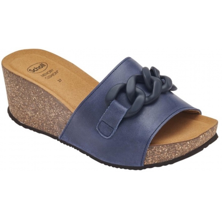 RAVELLO HIGH WEDGE Ciabatte Scholl Memory Cushion Colore Navy Blue
