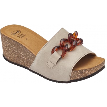 RAVELLO HIGH WEDGE Ciabatte Scholl Memory Cushion Colore Taupe