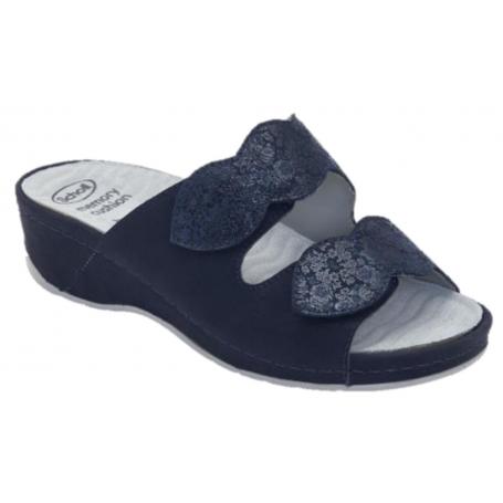 NIVES 2 STRAPS Ciabatte Scholl Memory Cushion Colore Navy Blue