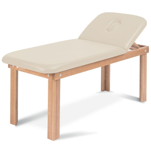 Lettino professionale per Visita Medica Fisioterapia, Massaggio in legno di Faggio 74 cm regolabile manualmente da 0° a 45° DE